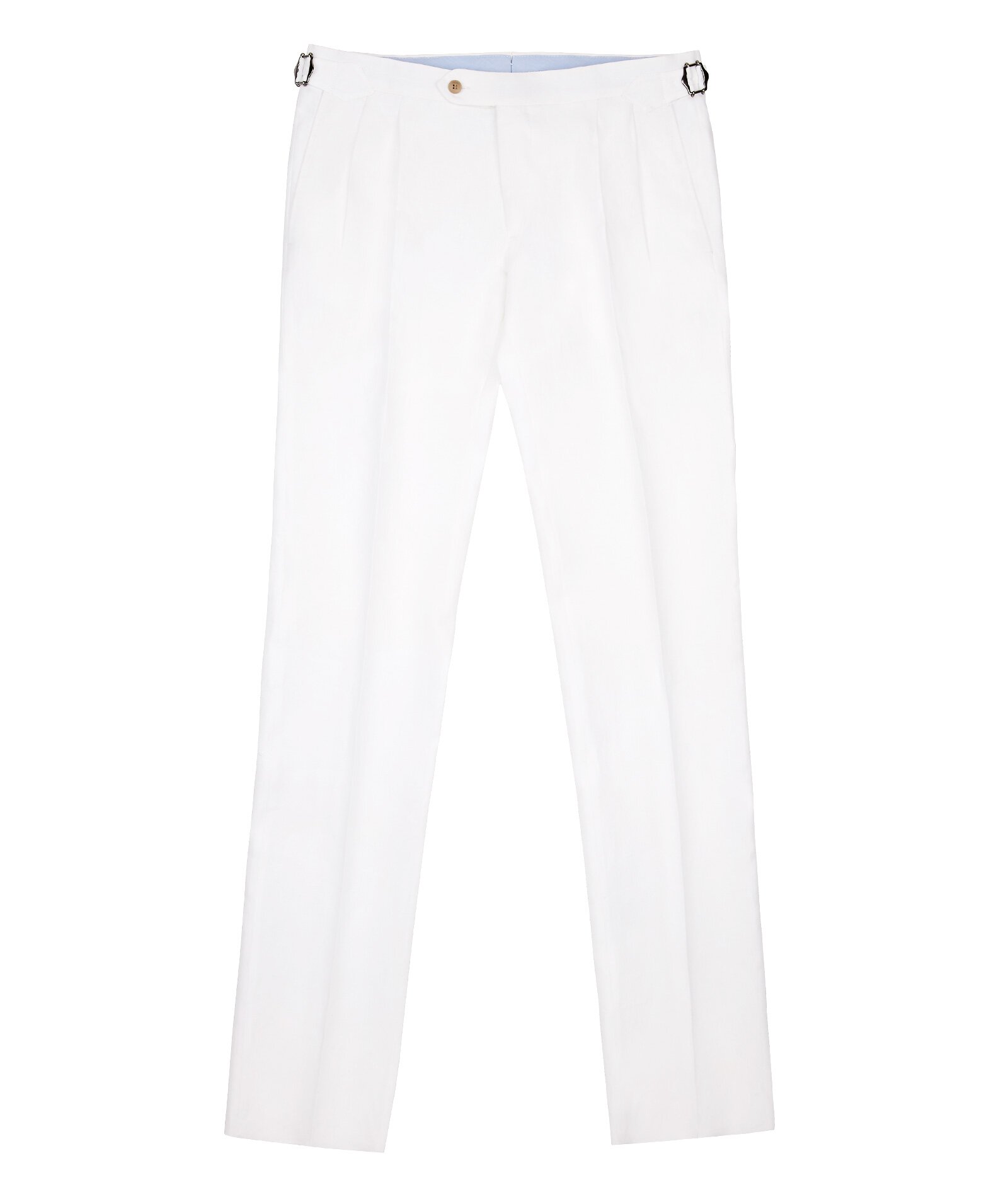 Solid White Linen Chinos