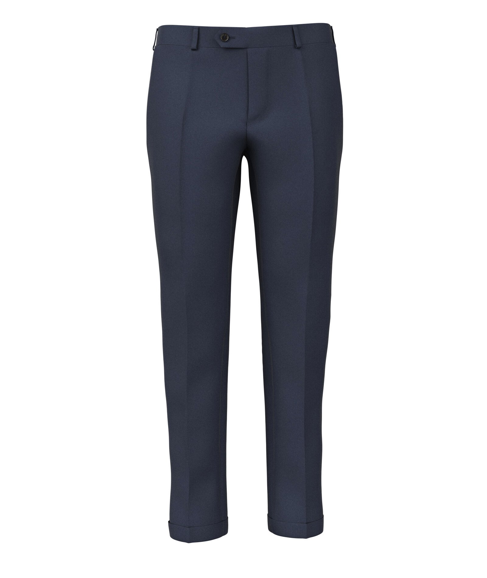 Made-to-Measure Men's dark blue-green trousers in stretch wool