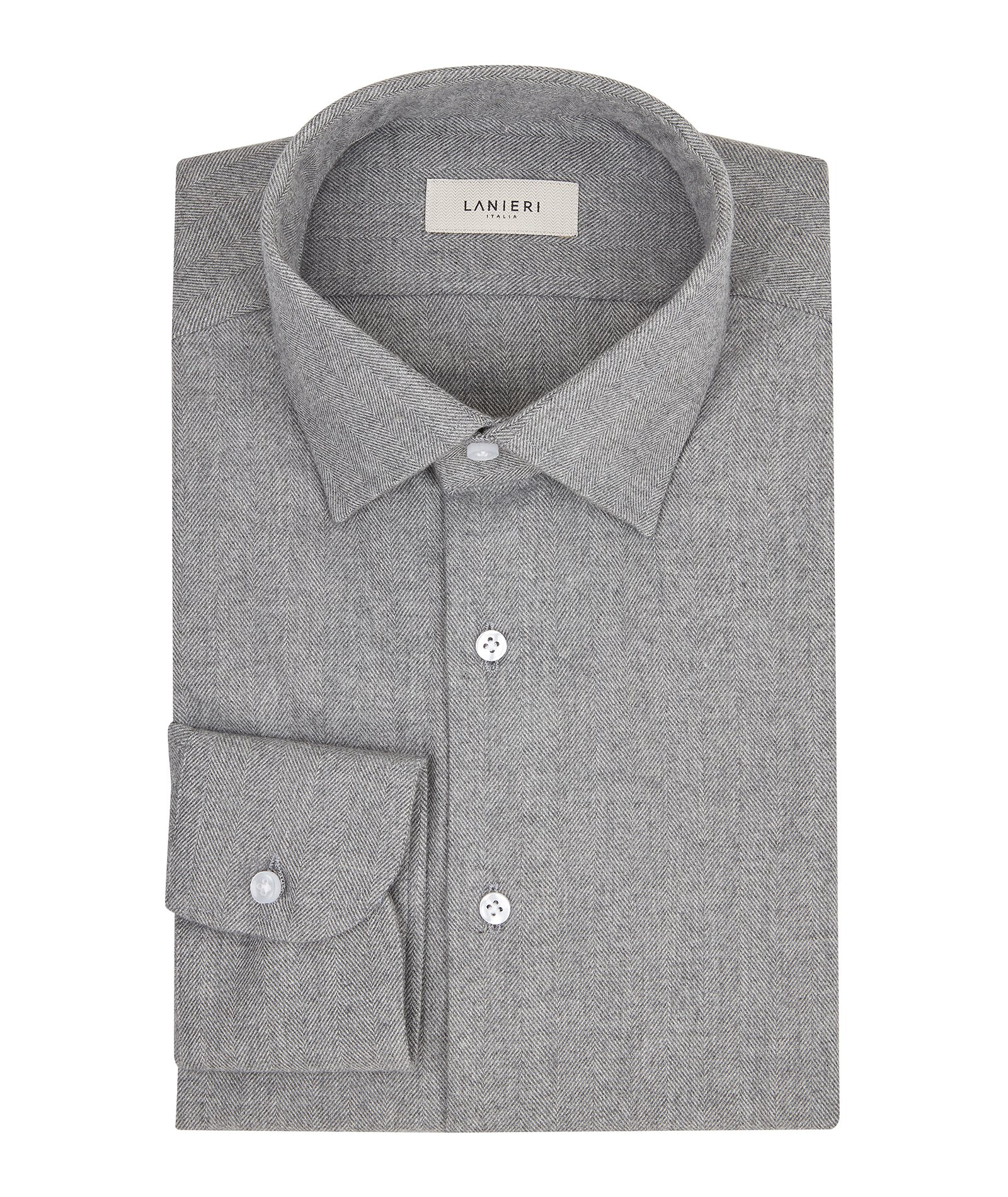 Grey in Cotton Flannel Shirt